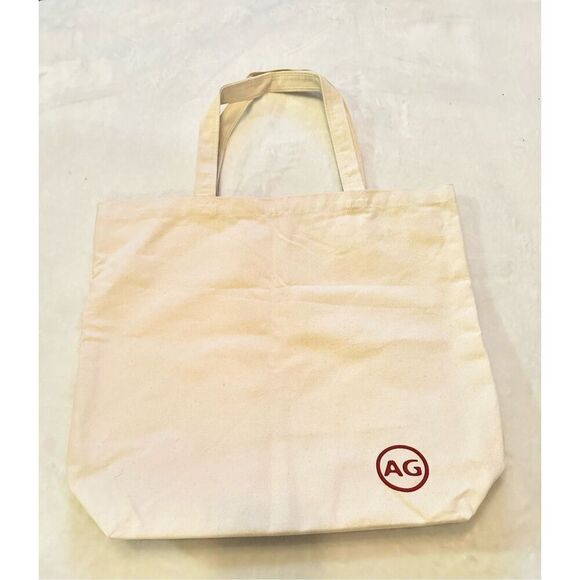 AG Adriano Goldschmied Tote Shopping Bag White 100% Cotton Size Large - Picture 4 of 4
